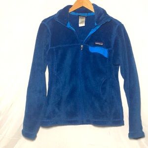 Bright Blue Patagonia Zip-Front Fleece Jacket